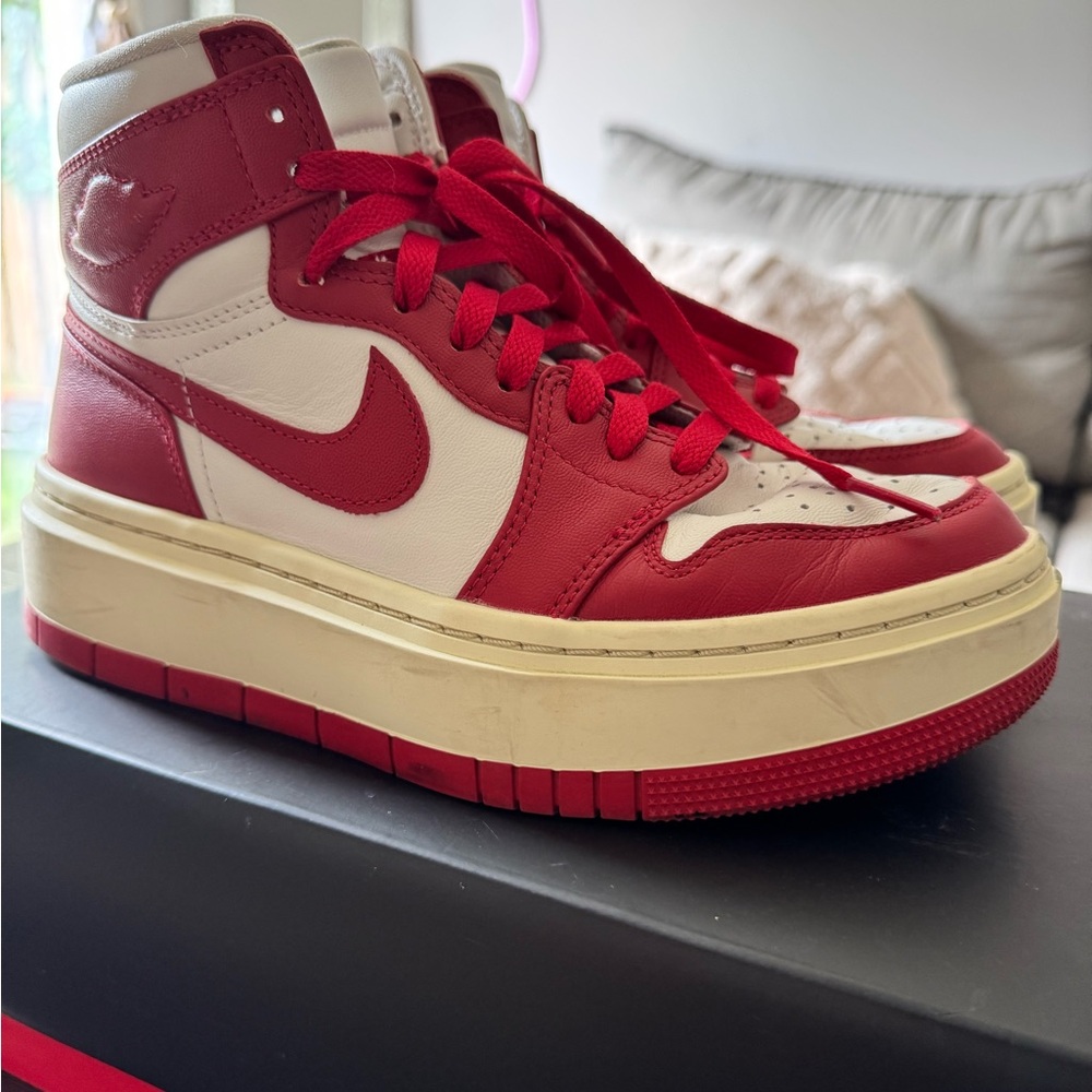 Red and White Air Jordan Elevate High